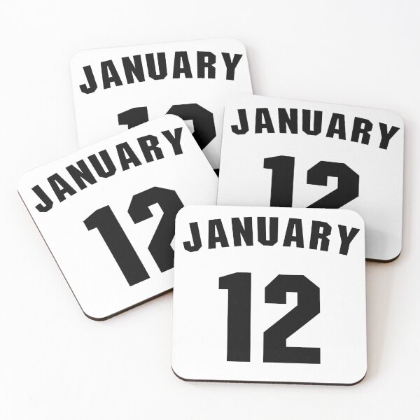 Artikelvorschau, Geburtsdatum 12. Januar Geburtstagsgeschenk Sportdesign entworfen und verkauft von Panya-Design.