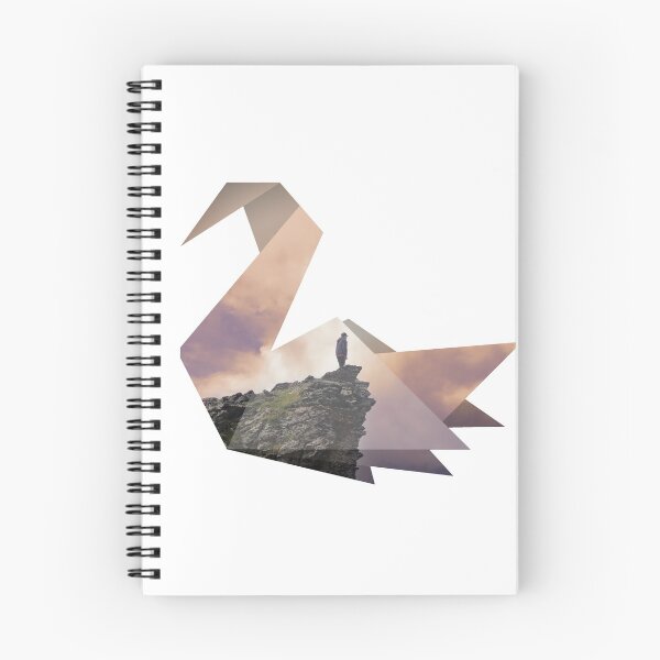 Item preview, Origami swan bird alone on mountains designed and sold by justdepressed.
