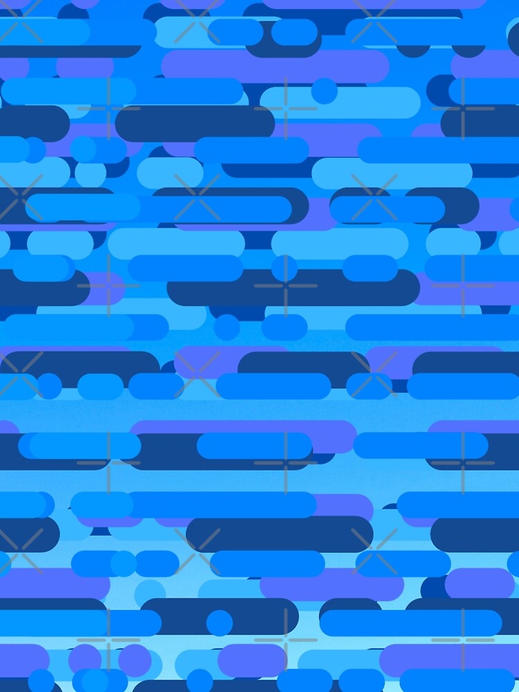 Thumbnail 3 of 3, Scarf, Blue Line Paint Pattern designed and sold by LMoonDesigns.