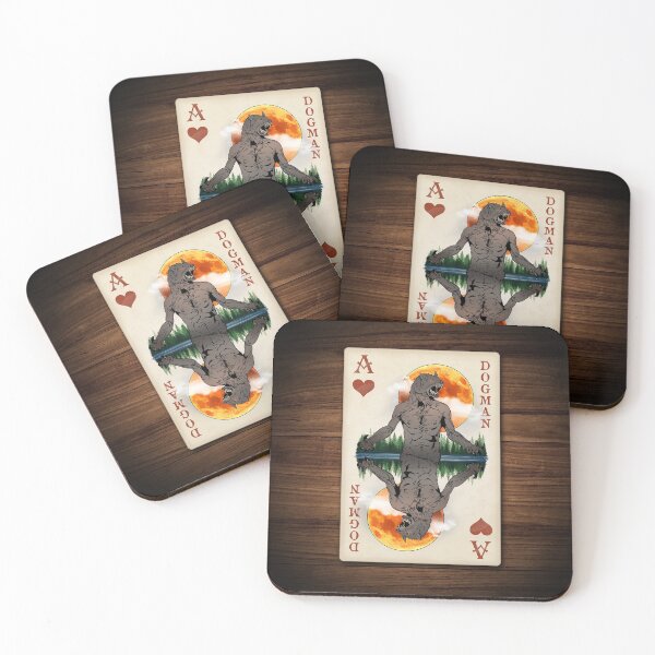 Item preview, Dogman - Ace of Hearts Cryptid Playing Card - Original Artwork designed and sold by NatIntrovertSoc.