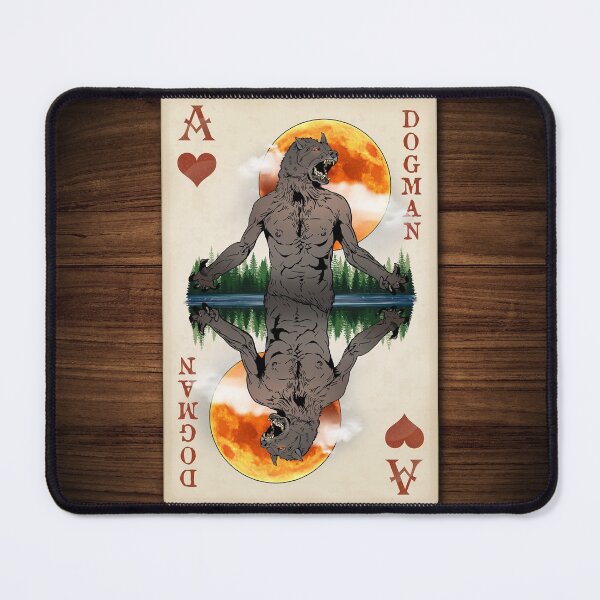 Item preview, Dogman - Ace of Hearts Cryptid Playing Card - Original Artwork designed and sold by NatIntrovertSoc.