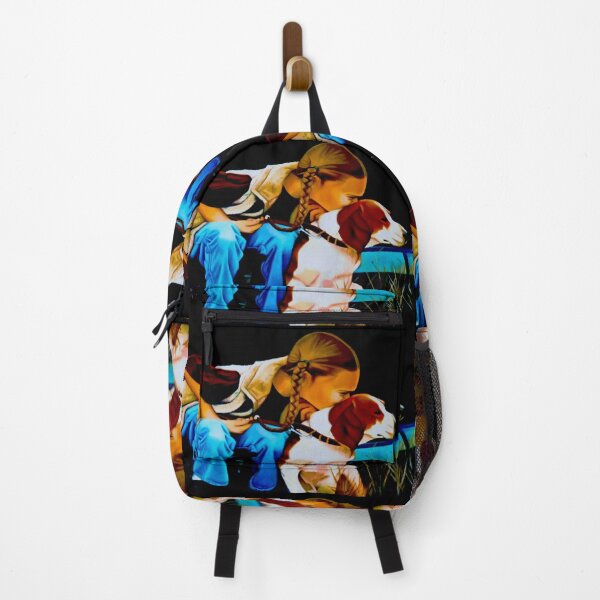 Item preview, A Girl And Her Dog - Colombian Art designed and sold by alabca.