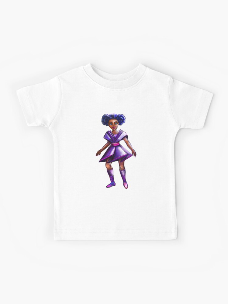 Camiseta negra de anime afroamericano para niña, Negro, S