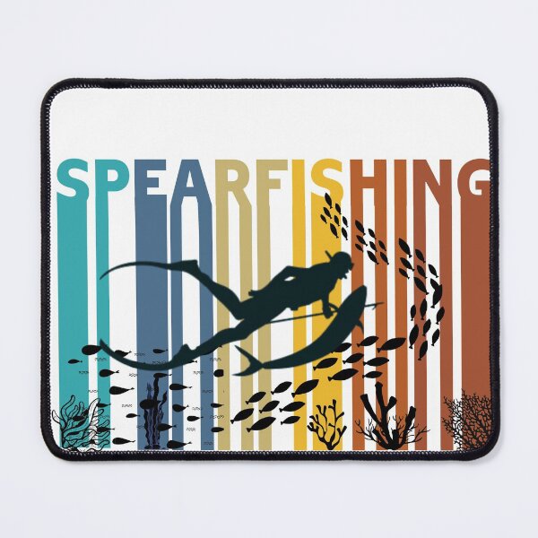 Item preview, Spearfishing retro vintage gradients deep blue ocean gift idea for any fishing diving lover designed and sold by Live Today.