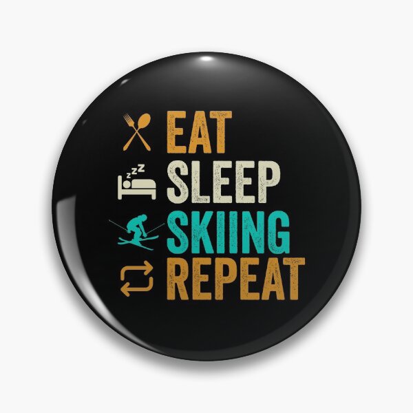 Item preview, Eat Sleep Skiing Repeat | Funny Winter Extreme Sports Skier Quote designed and sold by thecooltable.
