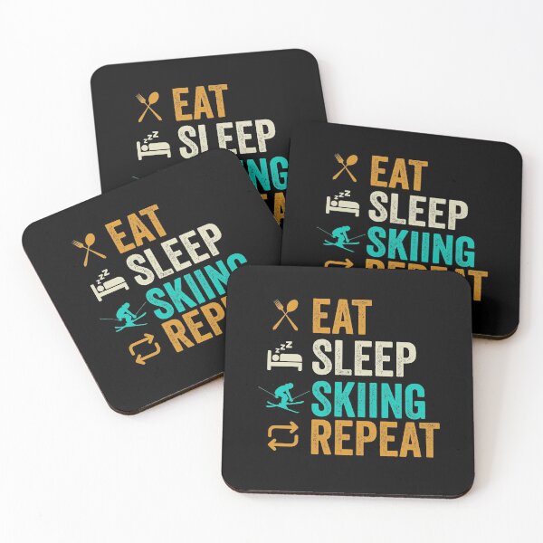 Item preview, Eat Sleep Skiing Repeat | Funny Winter Extreme Sports Skier Quote designed and sold by thecooltable.
