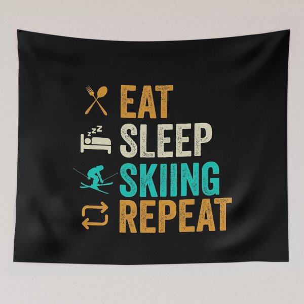 Item preview, Eat Sleep Skiing Repeat | Funny Winter Extreme Sports Skier Quote designed and sold by thecooltable.