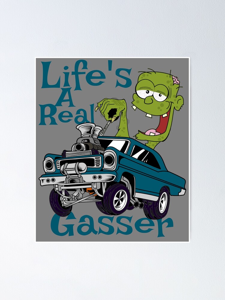 Póster «Hot Rod Gasser Dibujos animados Outlaw Drag Racing Blown Street ...