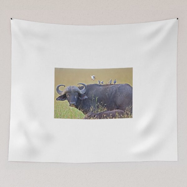 Item preview, Cape Buffalo with Red Billed-Oxpecker designed and sold by DocSaunders.