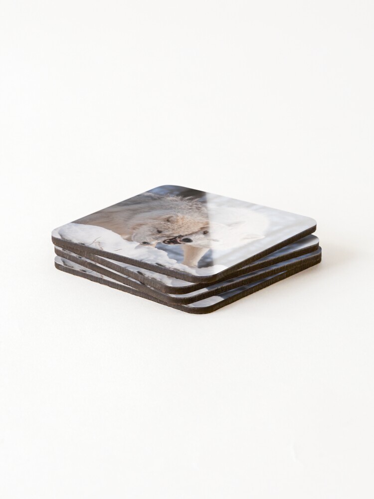 Thumbnail 4 of 5, Coasters (Set of 4), Arctic Wolves designed and sold by WolvesOnly.
