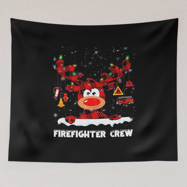 Item preview, Pride Work Reindeer Merry Christmas Firefighter Fireman Plaid Retro designed and sold by UTVankdesign.