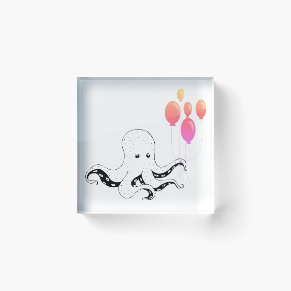 Item preview, Octopus With Balloons - Cute Octopus designed and sold by mewsis.