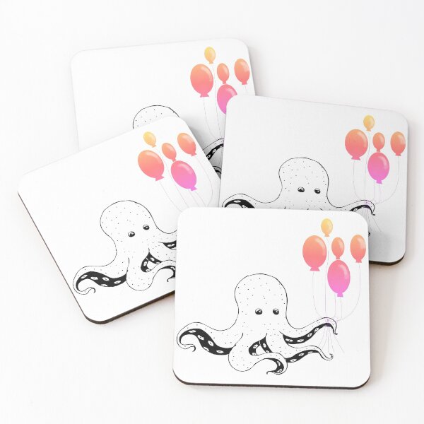Item preview, Octopus With Balloons - Cute Octopus designed and sold by mewsis.