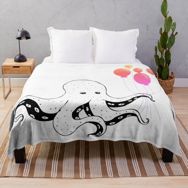 Item preview, Octopus With Balloons - Cute Octopus designed and sold by mewsis.