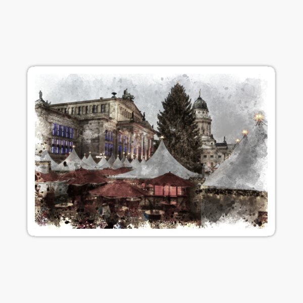 Artikel-Vorschau von Vintage Berliner Weihnachtsmarkt Aquarell, designt und verkauft von TwoSmallPtatoes.