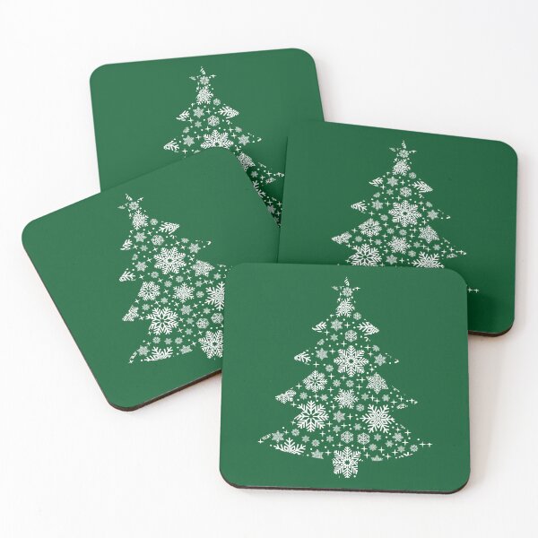 Item preview, Christmas Tree Silhouette with Snowflakes and Stars designed and sold by Happy Puppy Print On Demand.