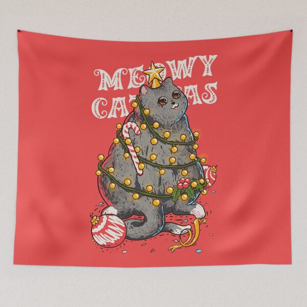 Item preview, Christmas Tree - Ugly Holiday Sweaters Funny Chonky Blue British Shorthair Cat dressed as a Chritmas Tree | New Year 2021 | Chonk, Chonker, Chonkster, Heckin Chonker, Fat cat butt. Merry Catmas RED designed and sold by Any Color Designs.