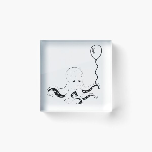 Item preview, Octopus With Balloon - Cute Octopus designed and sold by mewsis.
