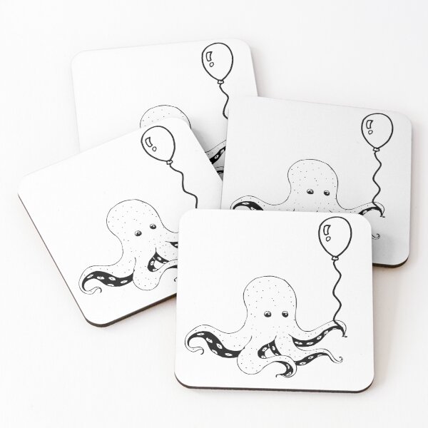Item preview, Octopus With Balloon - Cute Octopus designed and sold by mewsis.