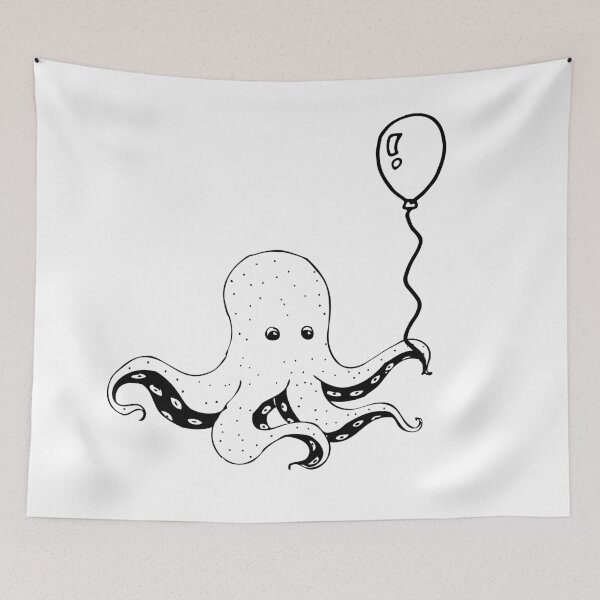 Item preview, Octopus With Balloon - Cute Octopus designed and sold by mewsis.