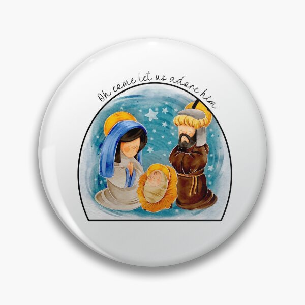 Item preview, Oh come let us adore him nativity watercolor design designed and sold by adriana-holmes.