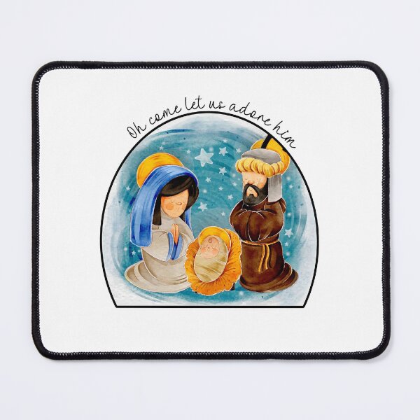 Item preview, Oh come let us adore him nativity watercolor design designed and sold by adriana-holmes.