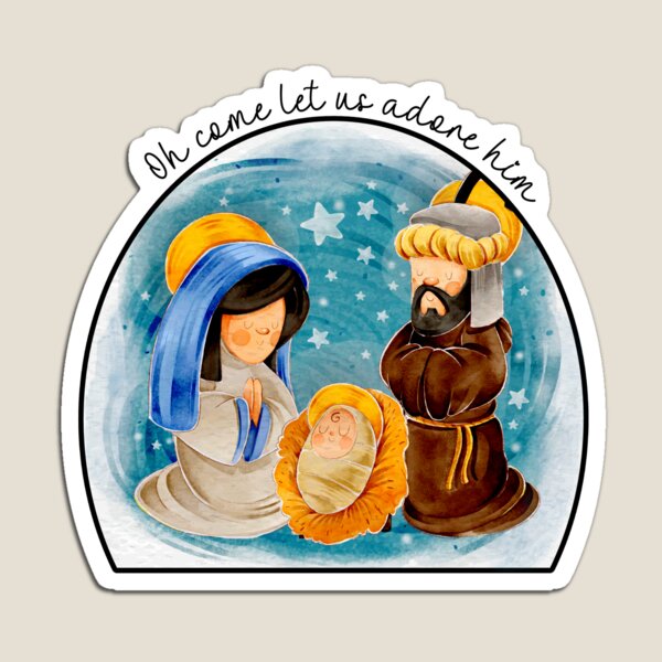 Item preview, Oh come let us adore him nativity watercolor design designed and sold by adriana-holmes.