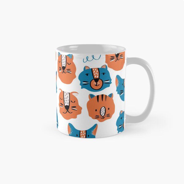Item preview, Blue and Orange tiger faces designed and sold by Bazarovaart.