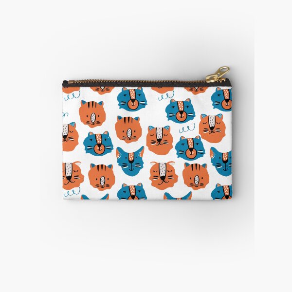 Item preview, Blue and Orange tiger faces designed and sold by Bazarovaart.