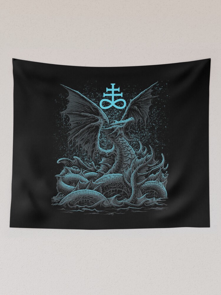 Demonic 666 Sea Demon Leviathan Tapestry