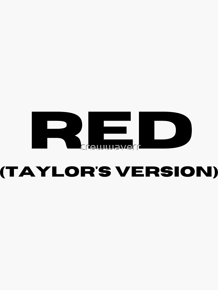 Red Taylor's Version Stickers, Redbubble