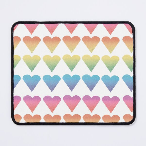 Item preview, Rainbow lovehearts watercolour pattern designed and sold by siskikalla.