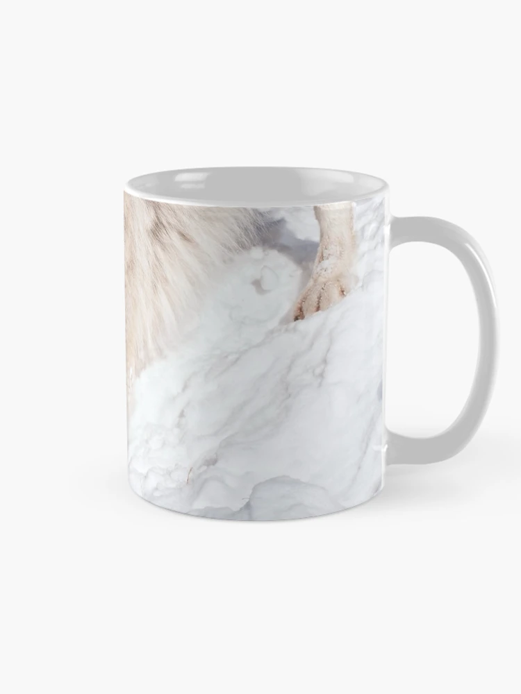 Aperçu 3 sur 6. Mug à café avec l'œuvre Arctic Wolf Pup créée et vendue par WolvesOnly.