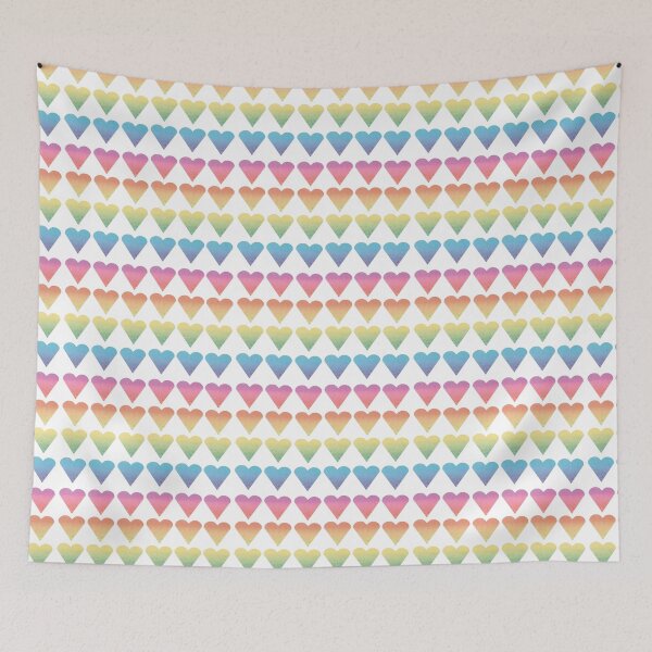 Item preview, Rainbow lovehearts watercolour pattern designed and sold by siskikalla.