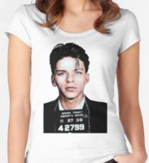 Frank Sinatra Mugshot Colorized Women's Fitted Scoop T-Shirt