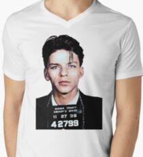Camiseta de cuello en V Frank Sinatra Mugshot Colorized