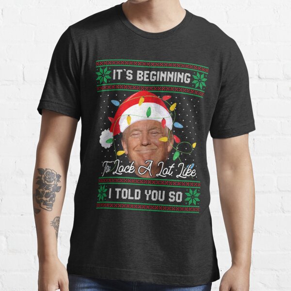 Santa Trump Let's Go Brandon Christmas Pajama Ugly T-Shirt