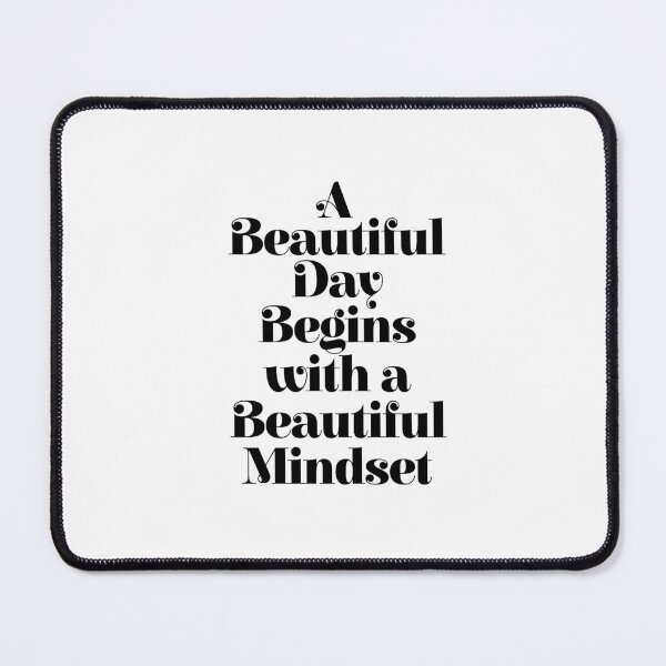 Item preview, A BEAUTIFUL DAY BEGINS WITH A BEAUTIFUL MINDSET black and white motivational typography inspirational home wall bedroom decor designed and sold by MotivatedType.