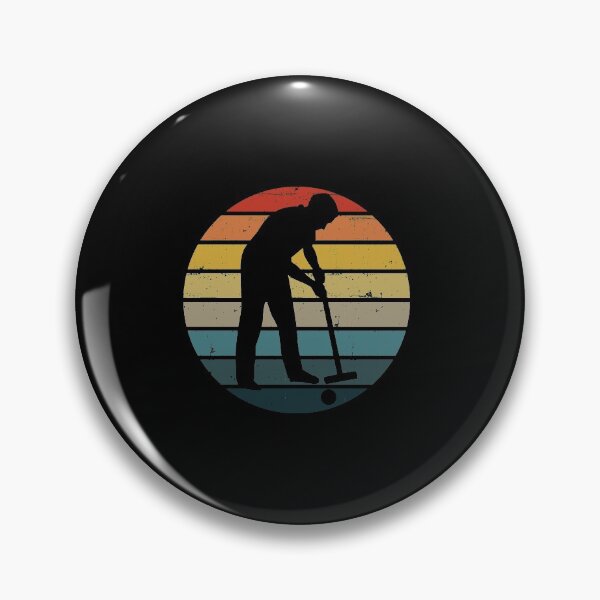 Item preview, Croquet Player Silhouette On A Distressed Retro Sunset product designed and sold by theodoros20.