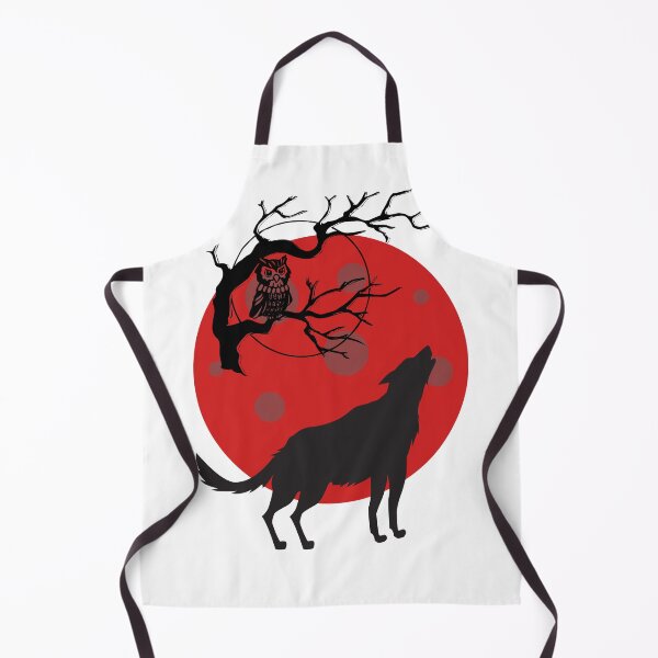 Item preview, Wolf and owl with red moon light designed and sold by Mo2mo.