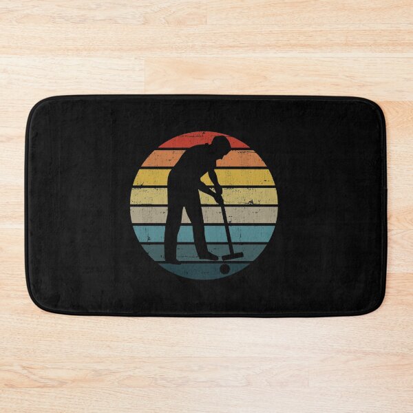Item preview, Croquet Player Silhouette On A Distressed Retro Sunset product designed and sold by theodoros20.