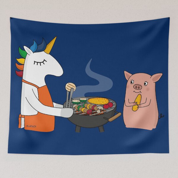 Item preview, Einhorn & Schwartie grill veggie designed and sold by LaDaDi.