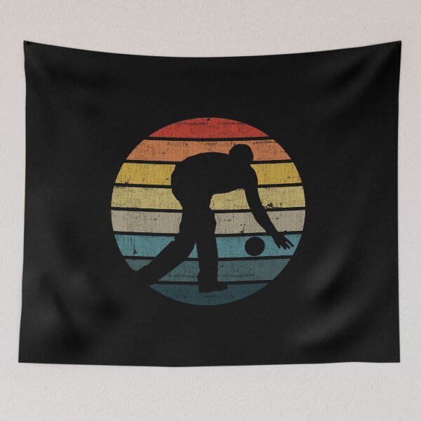 Item preview, Bowling Silhouette On A Distressed Retro Sunset product designed and sold by theodoros20.