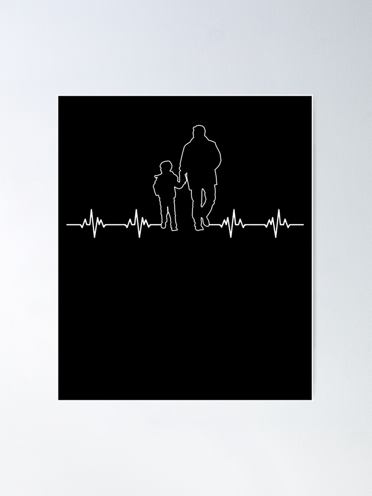 Heartbeat / Pulse - Father / Son Fishing Silhouette Sticker for