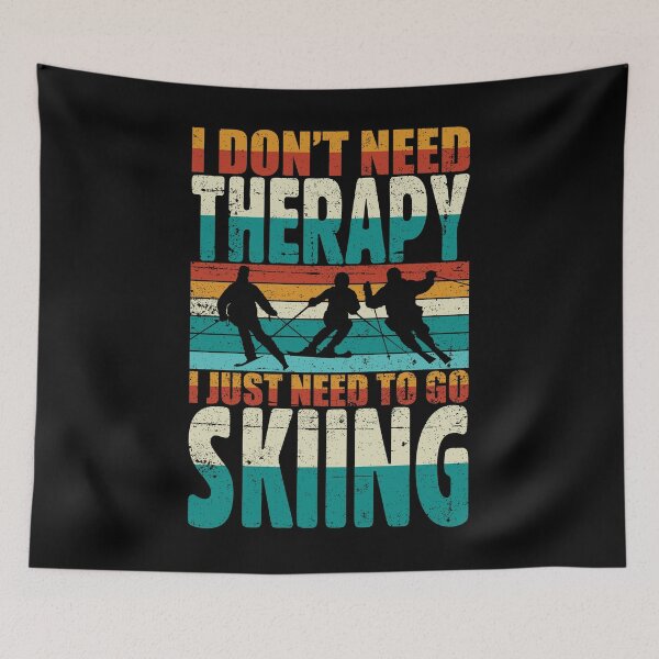 Item preview, Retro Style I Just Need To Go Skiing | Funny Winter Extreme Sports Skiing Quote designed and sold by thecooltable.