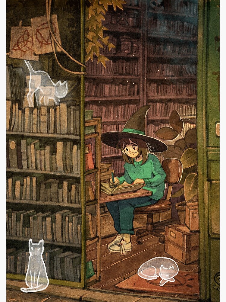 Studying at the Library by SimzArt