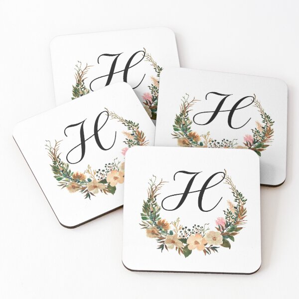 Item preview, Autumn Floral Monogram | Monogram Letter H designed and sold by JustSeasons.
