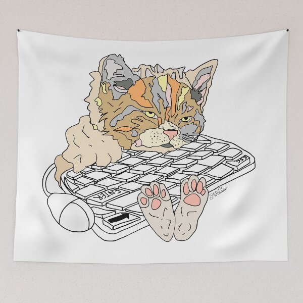 Item preview, Tired Kitty designed and sold by NOTSNIW ART.
