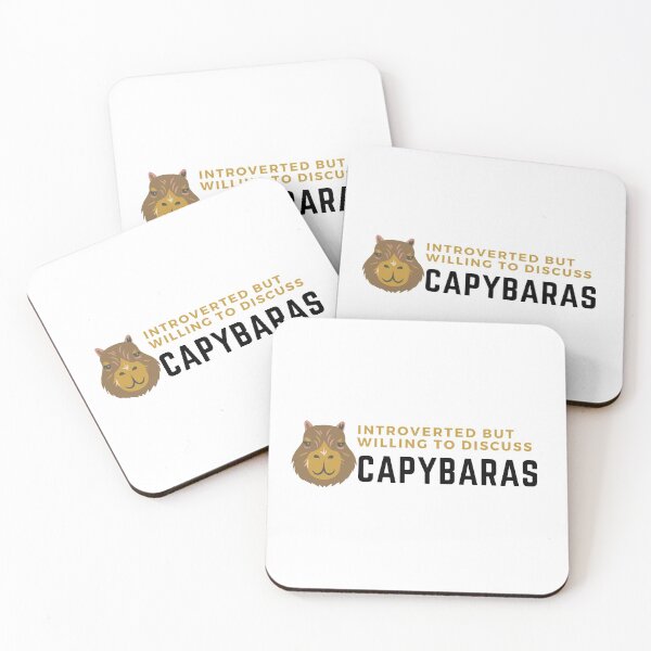Item preview, introverted but willing to discuss capybaras, funny capybara, cute hamster  designed and sold by oufa.