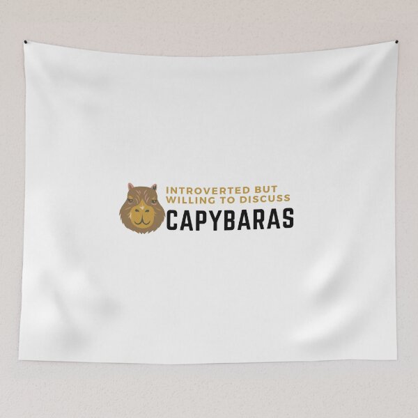 Item preview, introverted but willing to discuss capybaras, funny capybara, cute hamster  designed and sold by oufa.